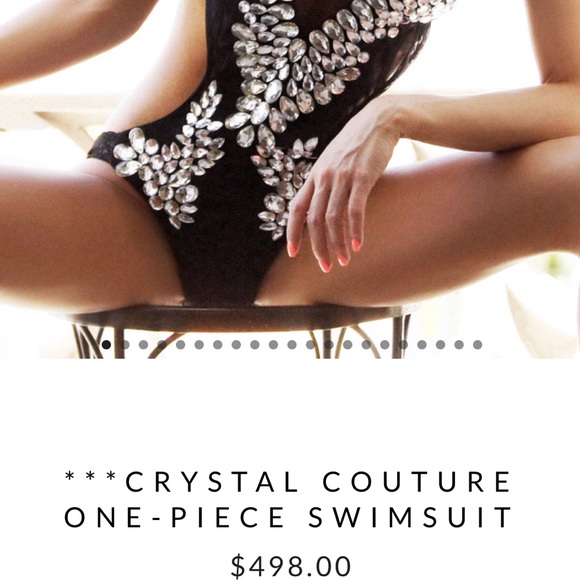 WATER VIXEN Crystal Couture one piece swimsuit blk - Picture 8 of 16